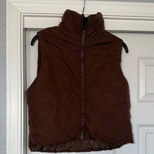 SHEIN Brown Puffer Vest